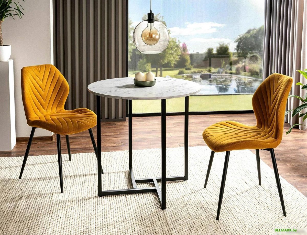 Кухонный стол Signal Alto II ALTOIIBMAC80 (белый мрамор/черный) - фото2