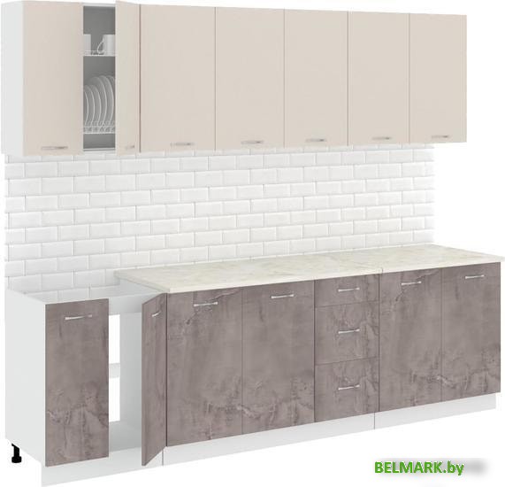 Кухня Кортекс-мебель Корнелия Лира 2.6м (капучино/оникс/королевский опал) - фото