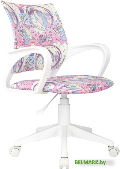 Офисное кресло Бюрократ Burokids 1W 1942510 (мультиколор розовая луна/пластик белый) - фото