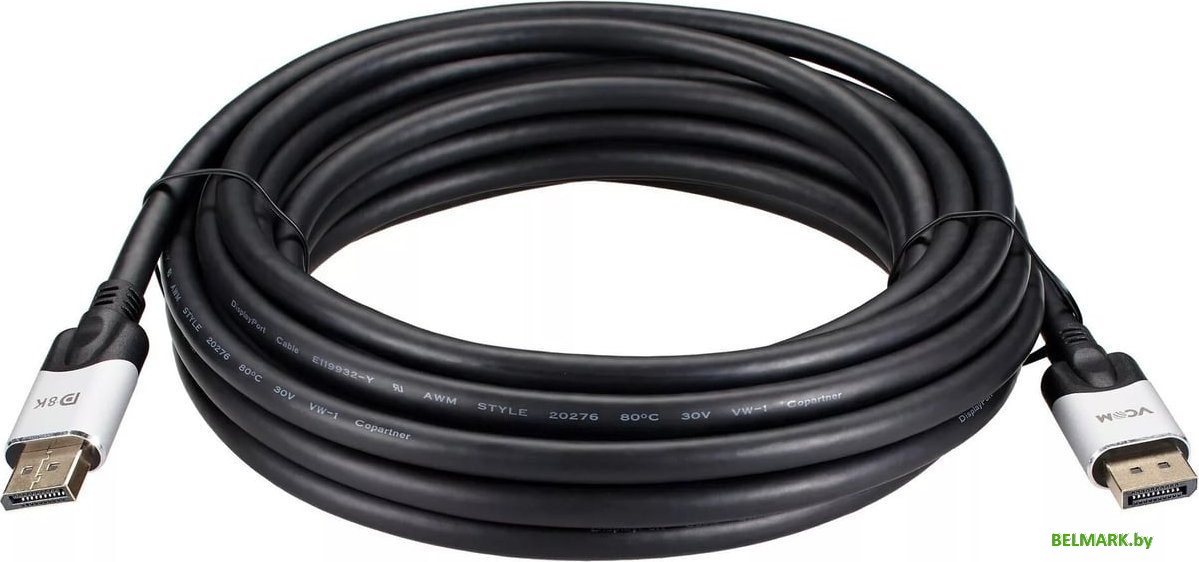 Кабель VCOM CG635-7.5M DisplayPort - DisplayPort (7.5 м, черный/серый) - фото