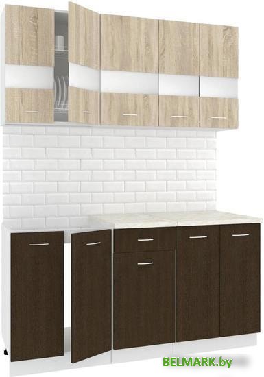 Кухня Кортекс-мебель Корнелия Экстра 1.6м ((дуб сонома/венге/мадрид) - фото