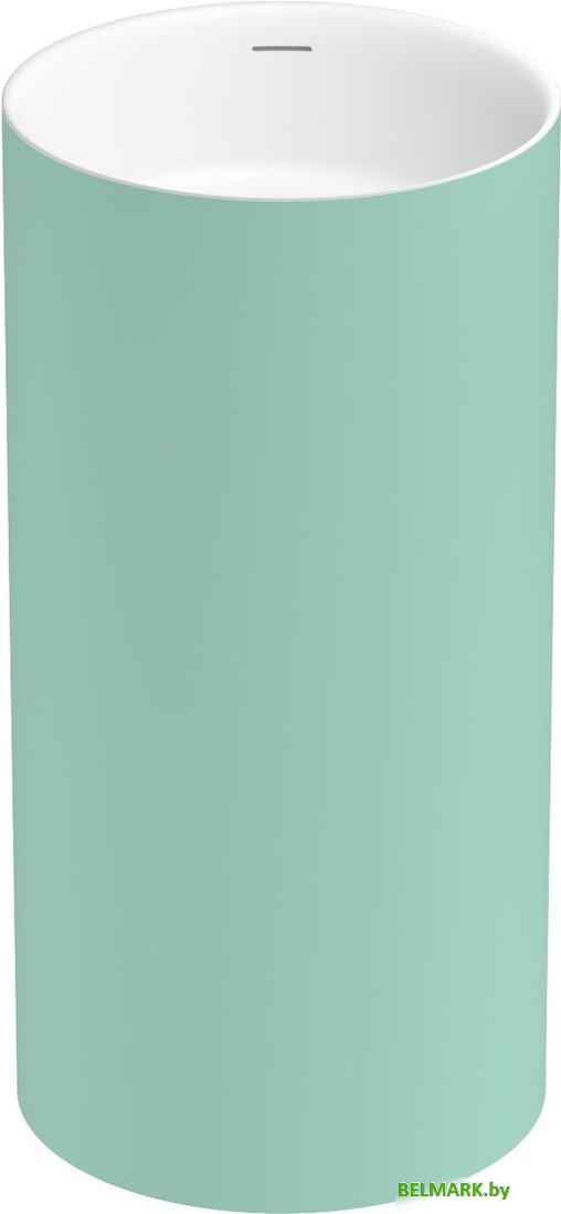 Умывальник Wellsee Chalice Perfection 230620000 (отдельностоящий, без отверстия под смеситель, цвет матовый светло-зеленый/глянцевый белый) - фото