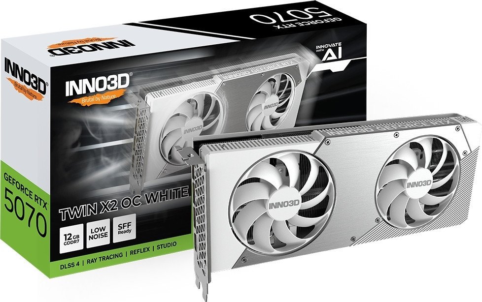 Видеокарта Inno3D GeForce RTX 5070 Twin X2 OC White N50702-12D7X-195064W - фото2