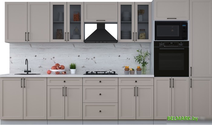 Готовая кухня Интерлиния Тренд 3.6В (луна/луна/бискайская сосна) - фото