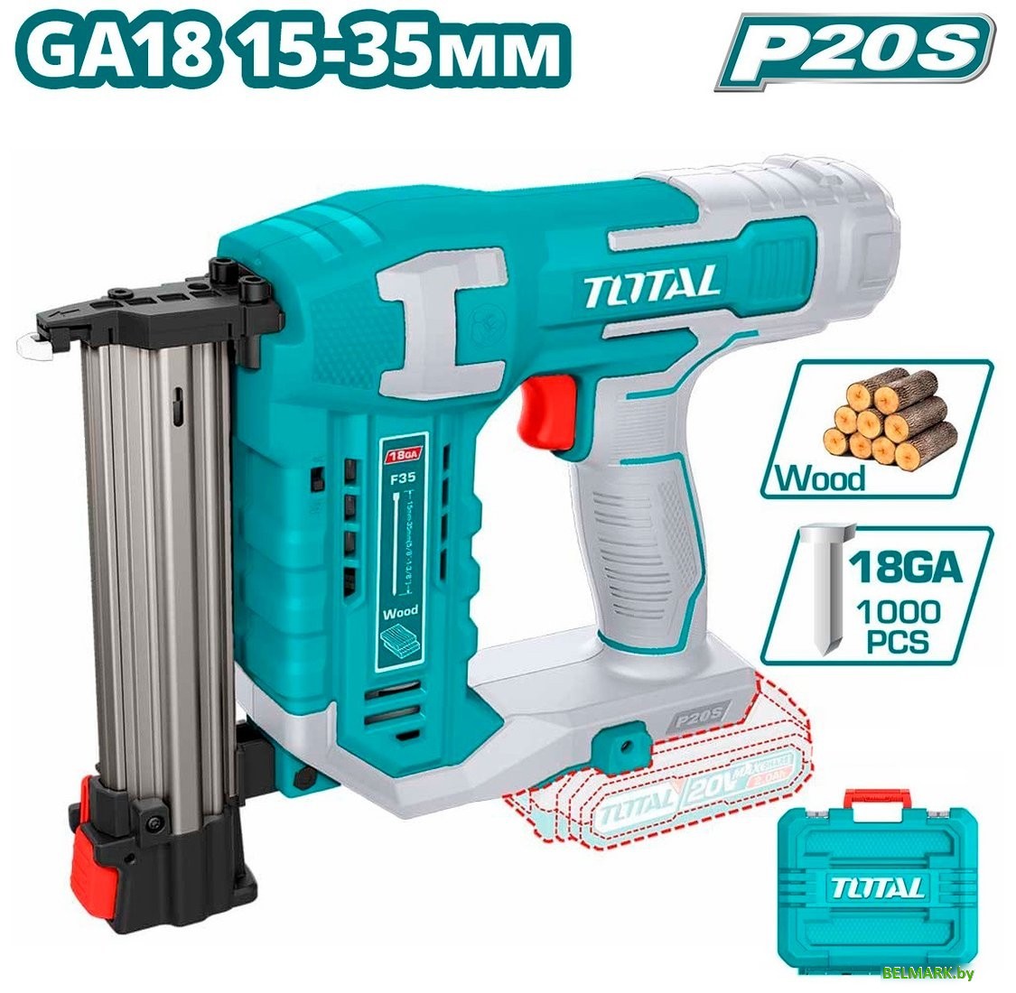 Гвоздезабиватель Total TCBNLI3505 (без АКБ, кейс) - фото