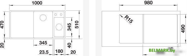Кухонная мойка Blanco Axia III 6 S 527226 - фото2