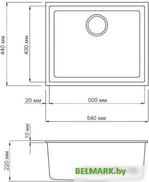 Кухонная мойка Omoikiri Bosen 54-U-PL (платина) - фото2