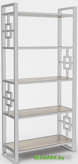 Стеллаж Hype Mebel Квадро 50x170 (белый/древесина белая) - фото