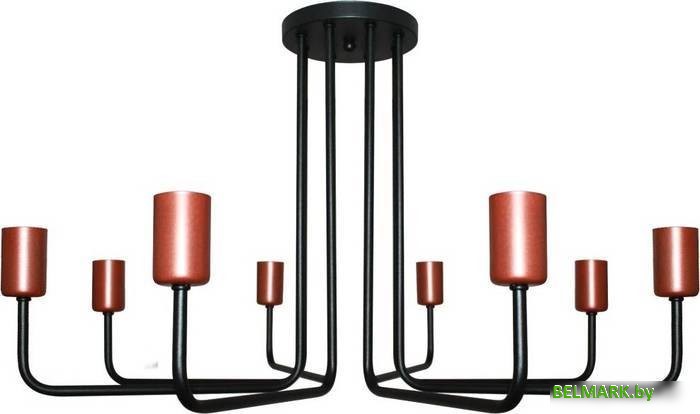 Люстра средней высоты Элетех Сити 181 НПБ 01-8х60-107 Е27 1005404570 (черный медь) - фото