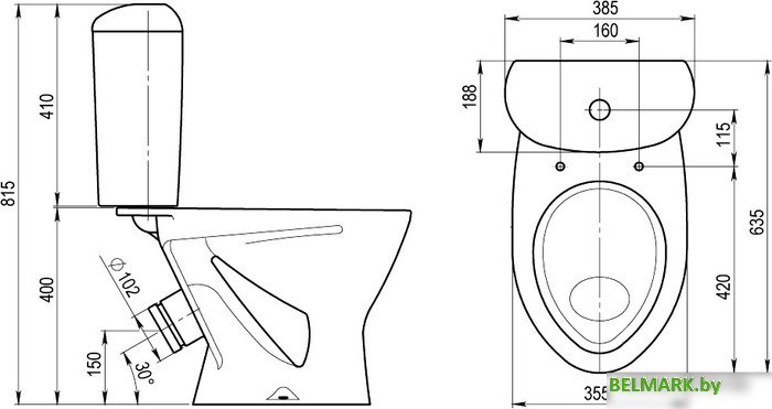 Унитаз Santeri Версия крап на белом [1.P401.5.S01.00B.F] - фото2