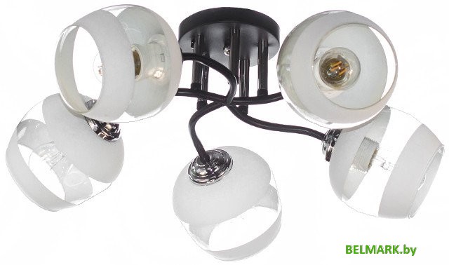 Люстра средней высоты Aitin Pro НПБ 02-5x60-101 K2132/5 (черный/хром) - фото