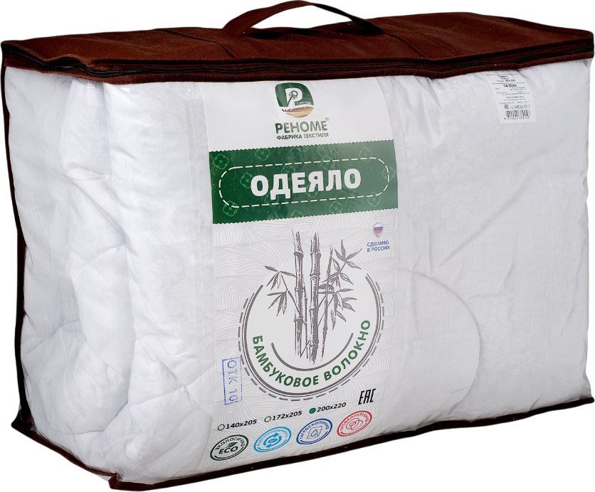 Одеяло Реноме Евро Поплин белый 14/254н 200x220 (бамбук, 300) - фото
