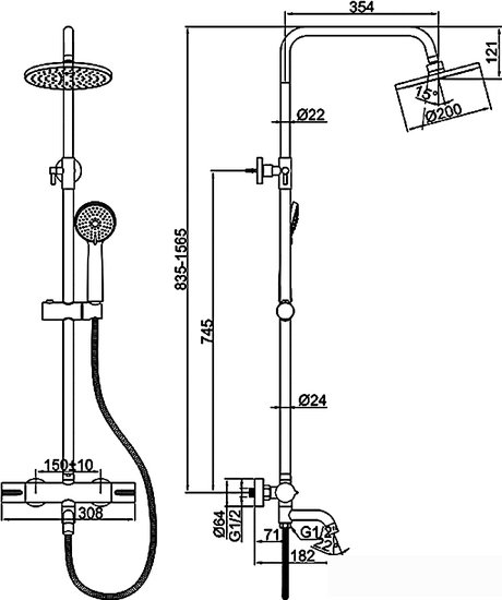 Душевая система Ledeme L2422 - фото2