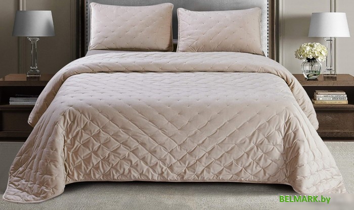 Набор текстиля для спальни Sofi De MarkO Иоланта 160х220 Пок-Ио-Б-160х220 (бежевый) - фото