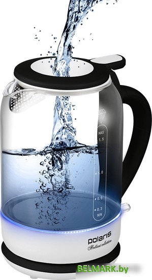 Электрический чайник Polaris PWK 1753CGL (черный/белый) - фото