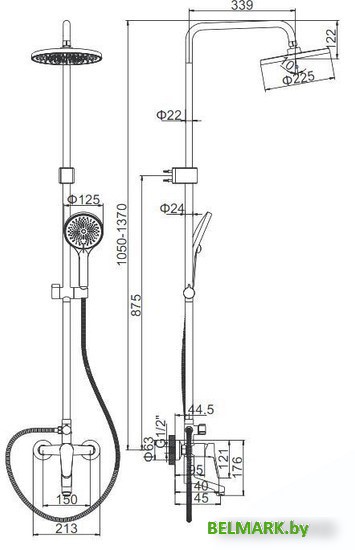 Душевая система Ledeme H61B L2461B - фото2