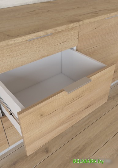 Готовая кухня Интермебель Микс Топ-38 2.4м (белый премиум-дуб крафт золотой-венато) - фото2