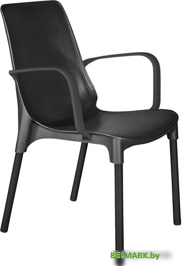 Стул с подлокотниками Sheffilton SHT-S76 (черный муар) - фото