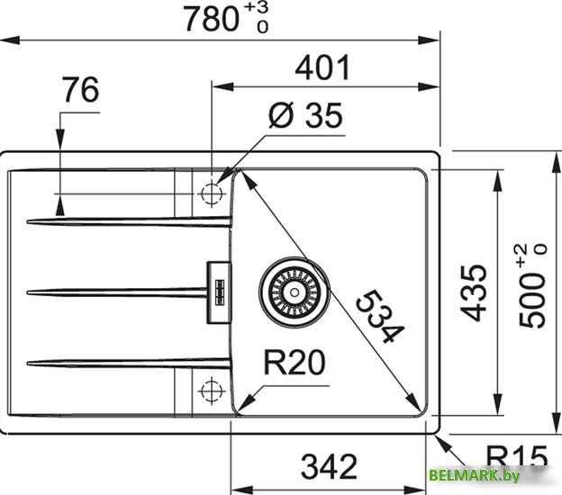 Кухонная мойка Franke Centro CNG 611/211-78 Fragranite 114.0639.684 (черный матовый) - фото2