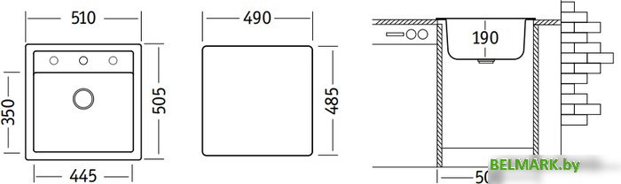 Кухонная мойка Ukinox Двина (10/черный) - фото2
