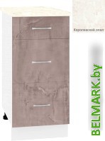 Шкаф напольный Кортекс-мебель Корнелия Лира НШ40р3ш (оникс/королевский опал) - фото