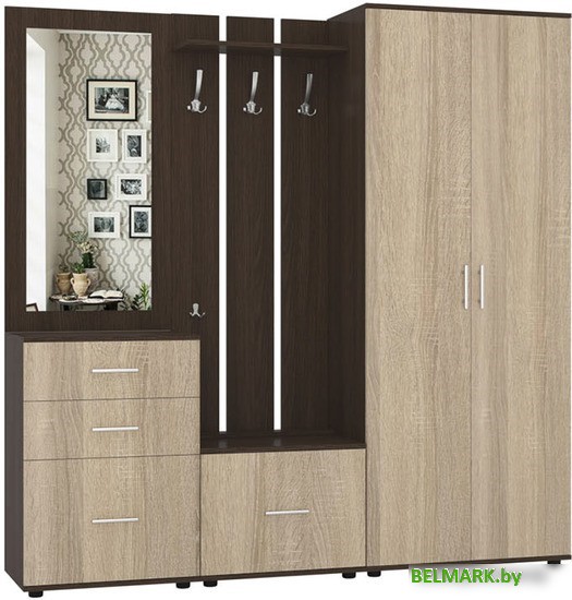 Стенка Интермебель Визит-4 (дуб венге/дуб сонома) - фото