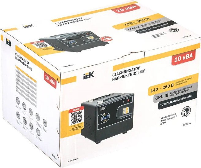 Стабилизатор напряжения IEK HUB 10 кВА IVS21-1-010-13 - фото2