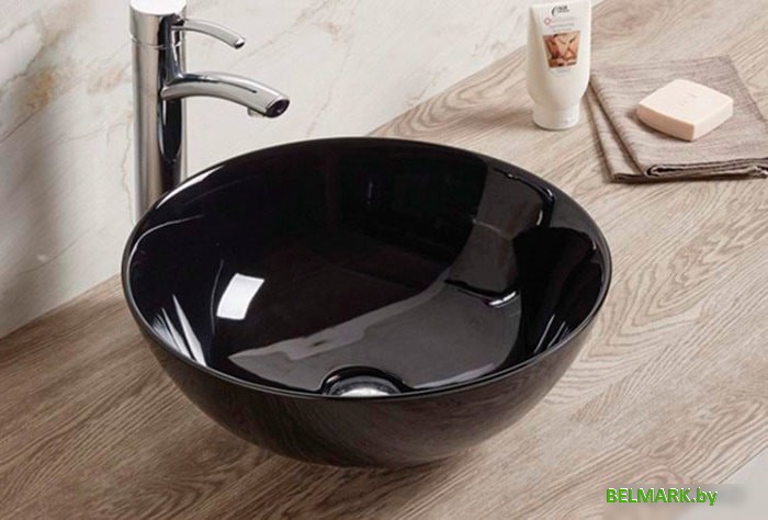Умывальник CeramaLux 104B (черный глянцевый) - фото