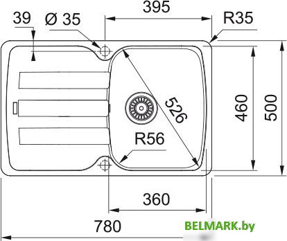 Кухонная мойка Franke Antea AZG 611-78 114.0676.251 (белый) - фото2