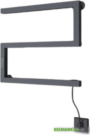 Полотенцесушитель Granula Квадро Снейк 43x50 (терморегулятор, черный матовый) - фото