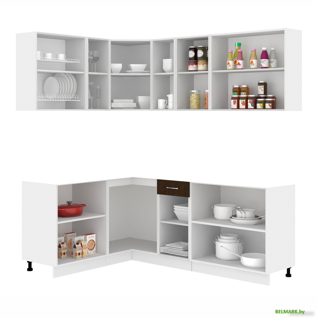 Готовая кухня Кортекс-мебель Корнелия Лира 1.5x2.1 без столешницы (дуб сонома/венге) - фото2