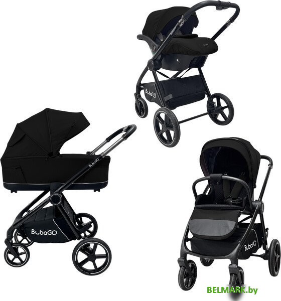 Универсальная коляска Bubago Niveta (3 в 1, черный) - фото