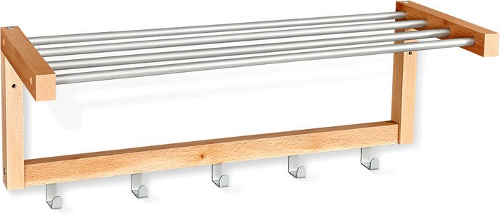 Вешалка для одежды Sheffilton Альберто SHT-WH4 985631 (прозрачный лак/алюминий металлик) - фото