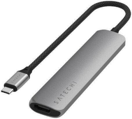 Док-станция Satechi 6-in-1 USB-C Slim Multiport Adapter ST-P6SM (серый) - фото