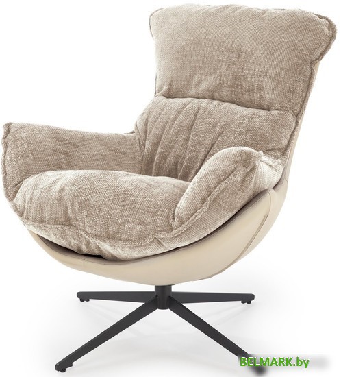 Интерьерное кресло Halmar Lobster (бежевый/черный) - фото