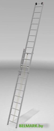 Лестница Новая высота NV 524 двухсекционная с тросовой тягой 2x12 ступеней - фото2