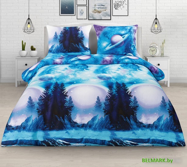 Постельное белье Milanika Вселенная Евро (бязь) - фото
