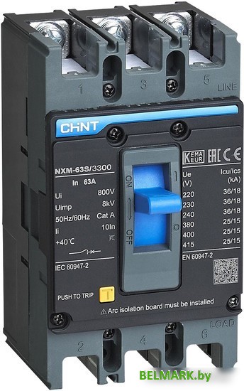 Выключатель автоматический Chint NXM-63S/3P 10A 25кА (R) 205882 - фото