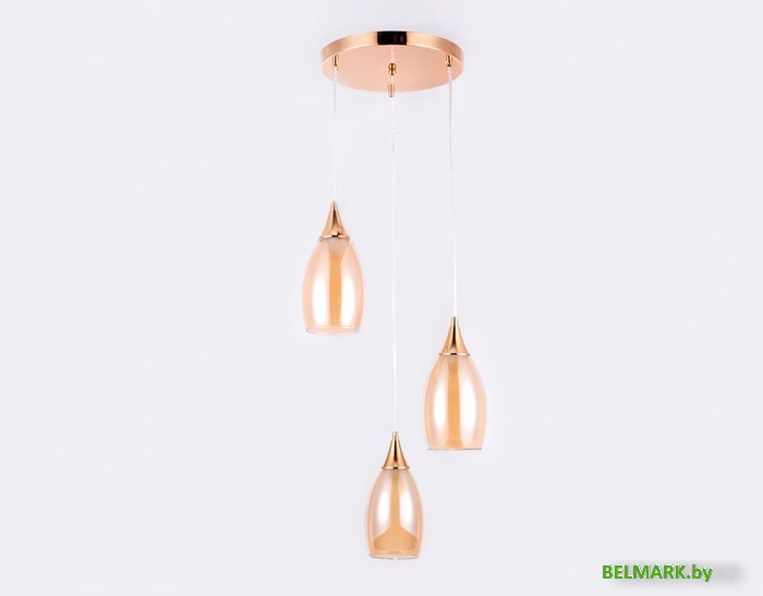 Подвесная люстра Ambrella TR3549/3 GD/TI (золото/янтарь) - фото