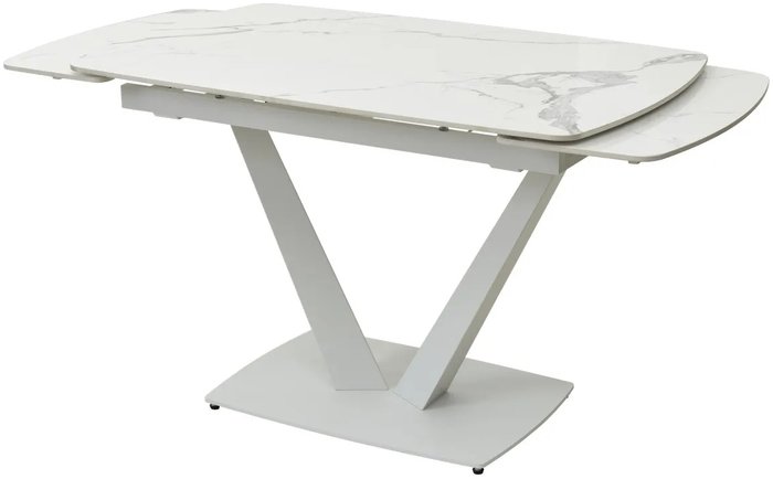 Кухонный стол M-City Alatri 120 Gloss 614M04391 (Staturio White Solid Ceramic/White) - фото2