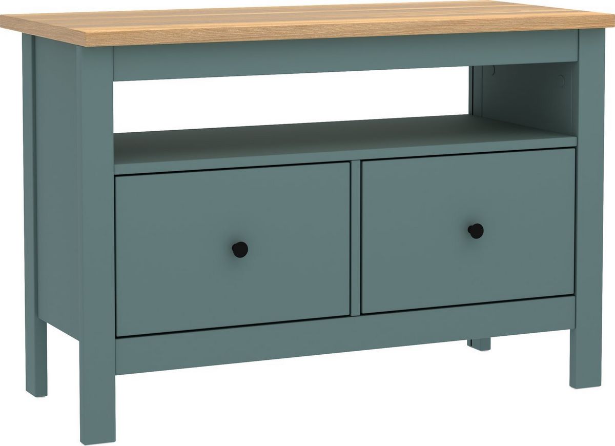 Тумба Mio Tesoro Сага 2 ящика 2.08.03.080.16 (темно-бирюзовый/ясень) - фото