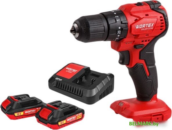 Ударная дрель-шуруповерт Wortex BD 2030-1 DLi 1333424 (с 2-мя АКБ) - фото