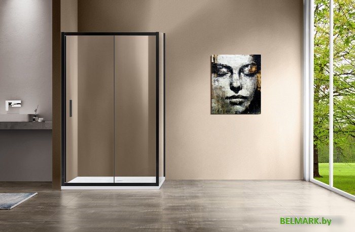 Душевой уголок Vincea Garda VSR-1G9014CLB (черный/прозрачное) - фото2