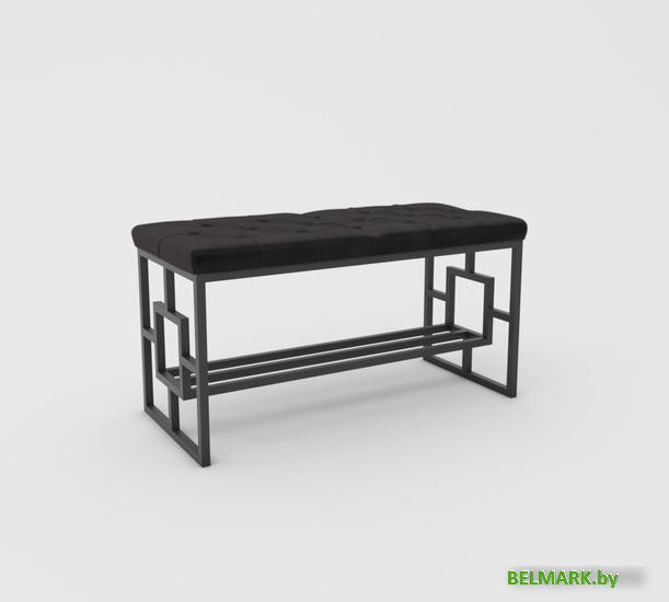 Банкетка Hype Mebel Квадро Люкс (черный/черный) - фото