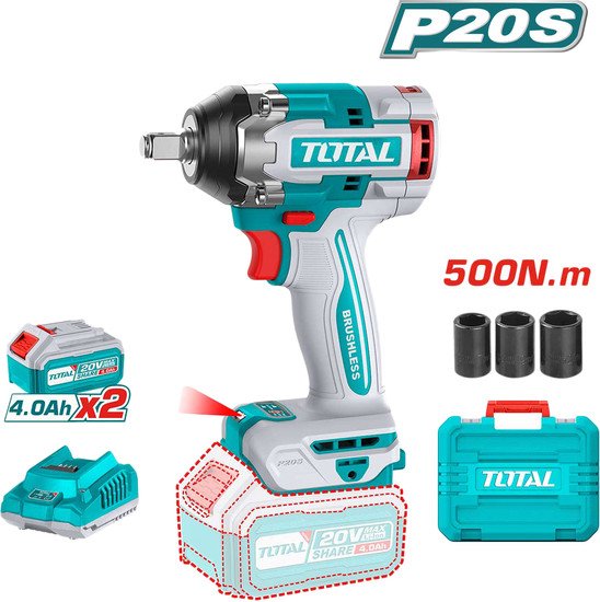 Гайковерт Total TIWLI2050 (с 2-мя АКБ, кейс) - фото