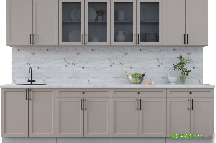 Готовая кухня Интерлиния Тренд 3.1А (луна/луна/бискайская сосна) - фото