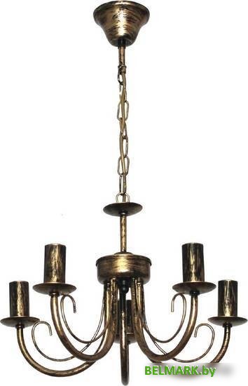 Люстра средней высоты Элетех Рустика 253 НСБ 01-5х60-123 Е14 1005404273 (черный матовый/золото) - фото