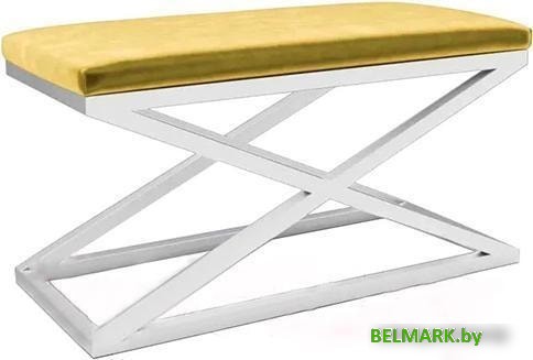 Банкетка Hype Mebel Трингл (белый/золото) - фото