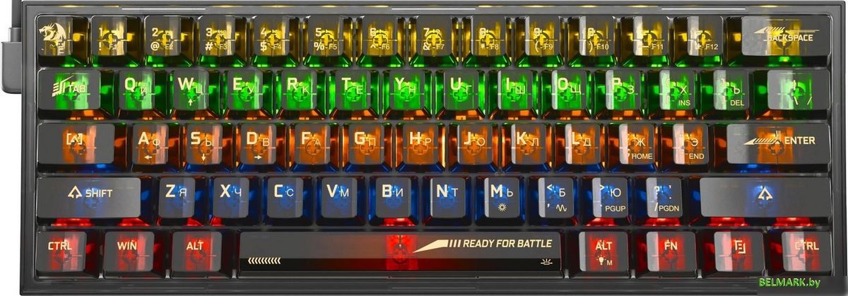 Клавиатура Redragon Fizz (прозрачный/черный) - фото