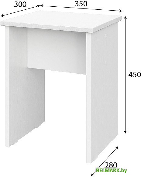 Табурет NN мебель №4 2 шт (белый текстурный) - фото2